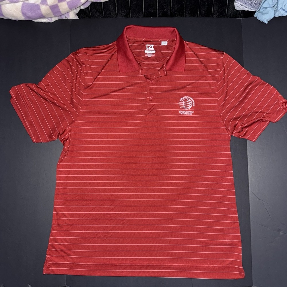 Men's XL Cutter & Buck CB DryTec Bridgestone Invitational Performance Golf Polo